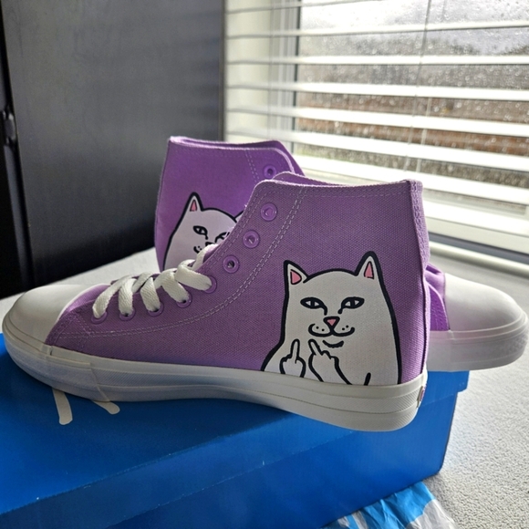NWT!!! RIPNDIP Lord Nermal High Top Shoe Levander and White Women's Size 9 - Picture 2 of 7